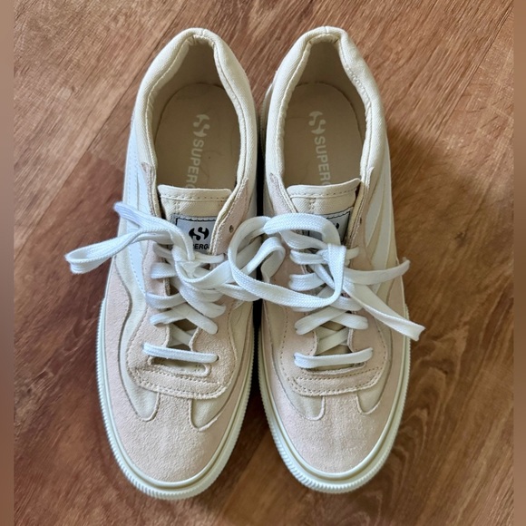 Superga Women's Blush Suede Canvas platform Sneakers Size 10 NWT - Picture 1 of 9